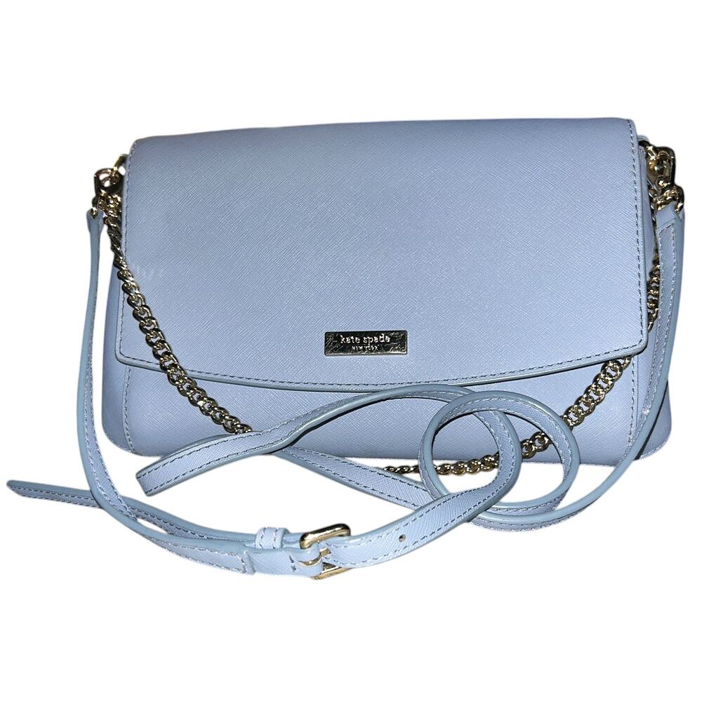 kate spade Light Blue Crossbody Bag with Gold Chain